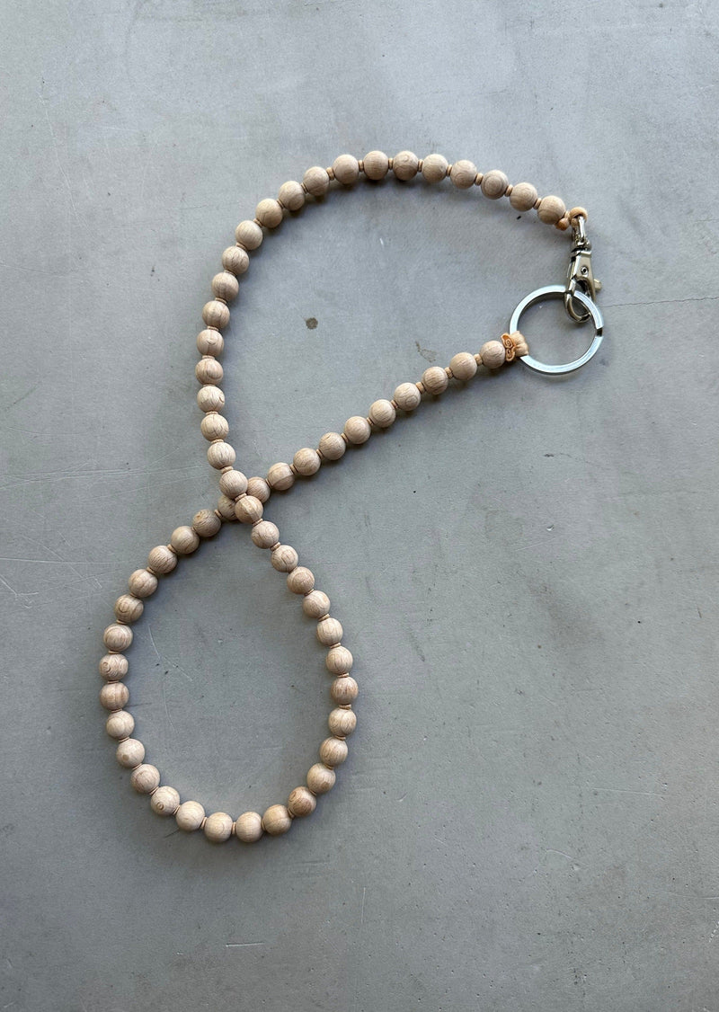 KEYHOLDER LANG - PERLEN NATUR / NUDE
