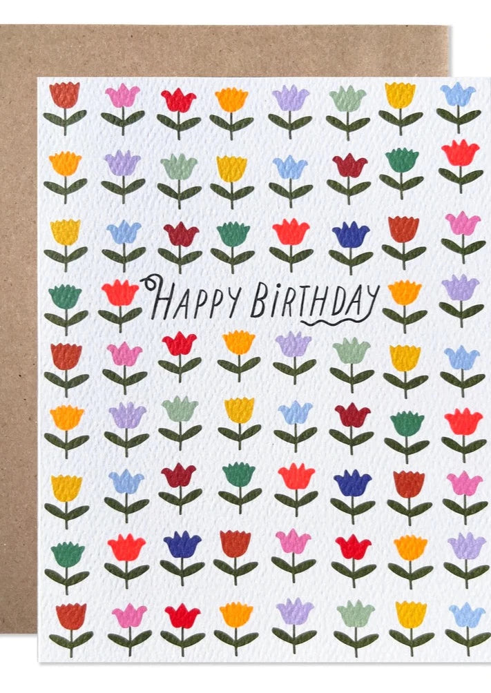 HAPPY BIRTHDAY RAINBOW TULIPS
